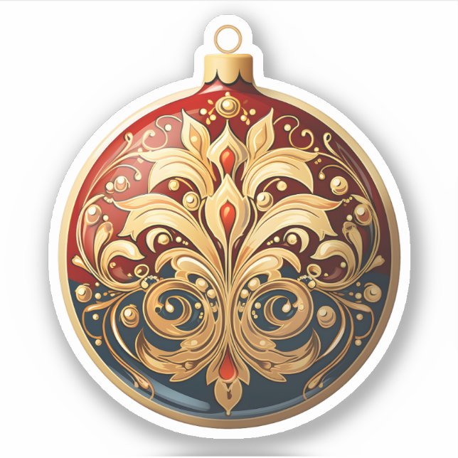 Sticker Joyeuses fêtes fantastiques Arbre de Noël Bauble (Devant)