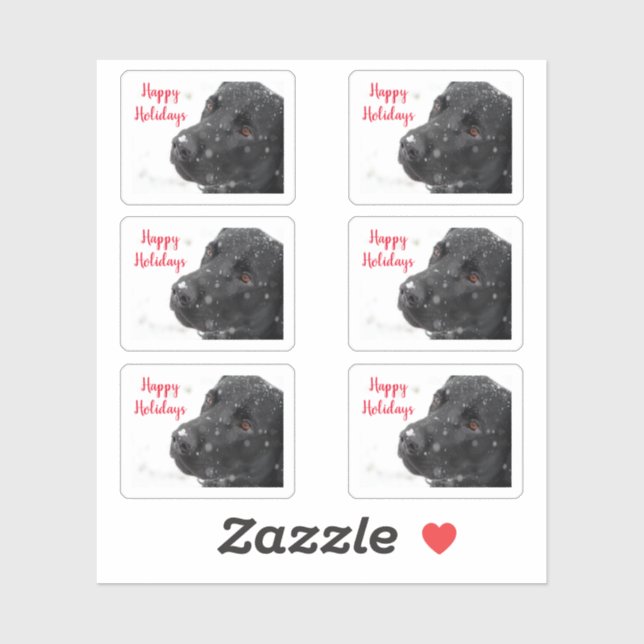 Sticker Joyeuses vacances Black Lab (Feuille)