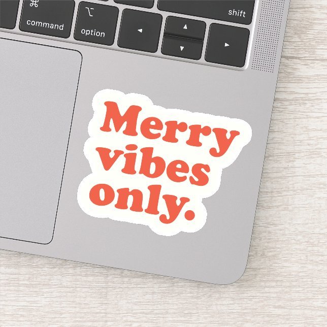 Sticker Joyeuses Vibes seulement les vacances de Noël rétr (Détail)