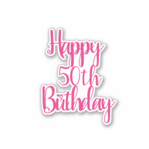Sticker Joyeux 50e anniversaire Pink Fabulous Elegant 2020