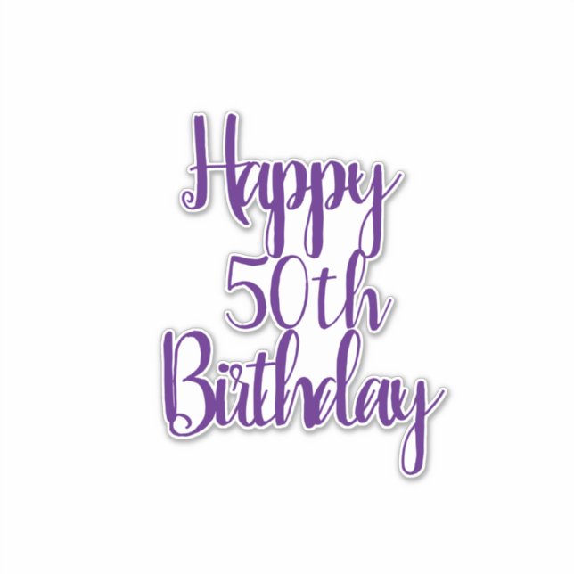 Sticker Joyeux 50e anniversaire violet Fabulous Elegant 20 (Devant)