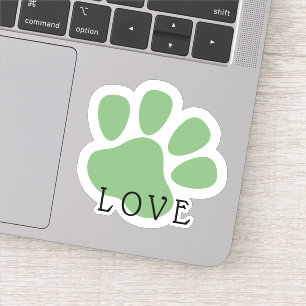 Sticker Joyeux animal de compagnie Paw Love Green