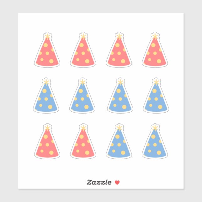 Sticker Joyeux Anniversaire Casquette Célébration Journal  (Feuille)