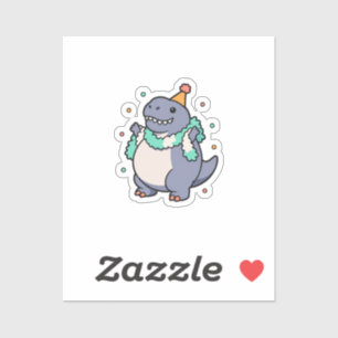 Sticker Joyeux Anniversaire Dinosaure Kawaii 
