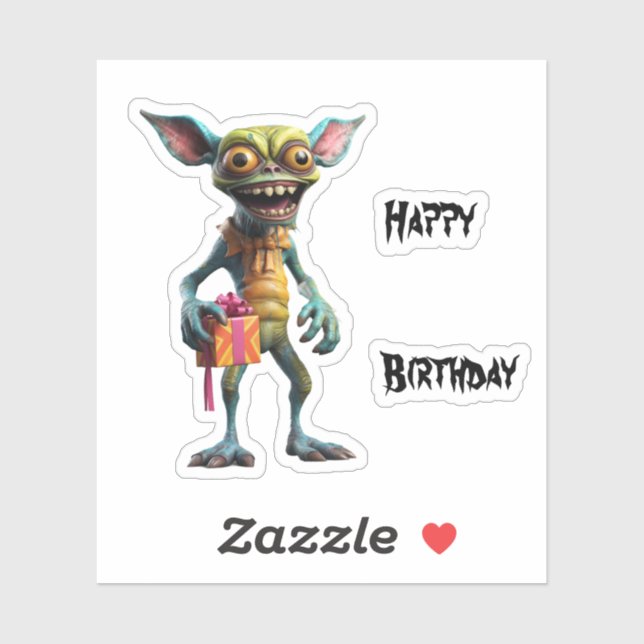 Sticker Joyeux anniversaire Gremlin (Feuille)