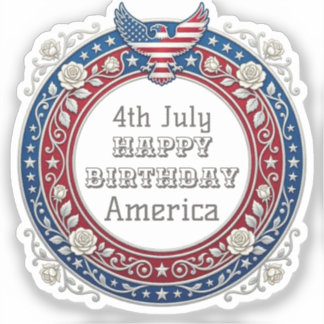 Sticker Joyeux anniversaire l'Amérique le 4 juillet Aigle