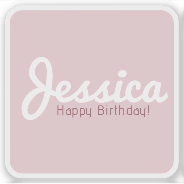 Sticker Joyeux anniversaire, Nom personnalisable | Or Rose (Devant)