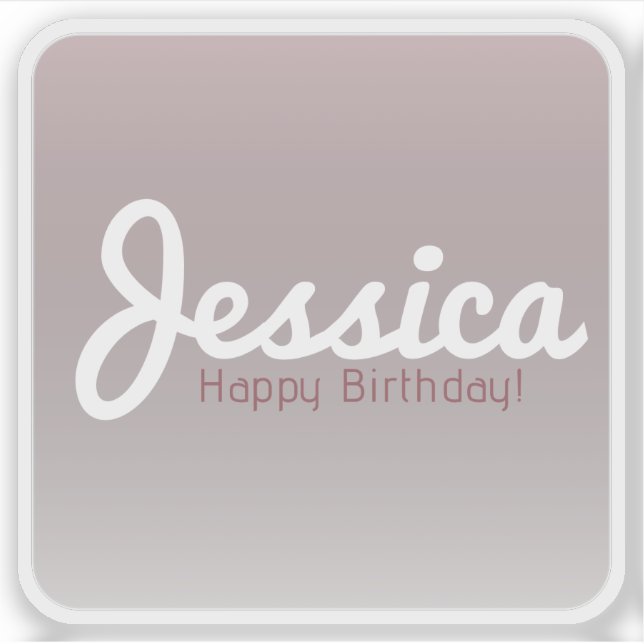 Sticker Joyeux anniversaire, Nom personnalisable | Rose Om (Devant)