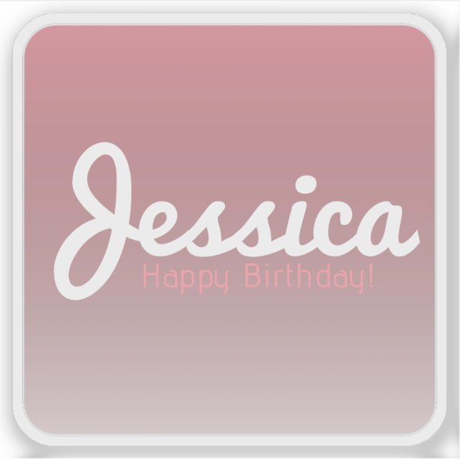 Sticker Joyeux anniversaire, Nom personnalisable | Rose ro (Devant)