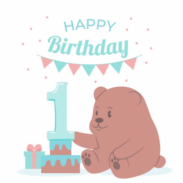 Sticker Joyeux anniversaire numéro un (Devant)