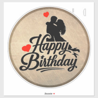 Sticker Joyeux Anniversaire Romantique