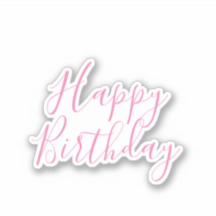 Sticker Joyeux Anniversaire rose Couleur personnalisée Sim