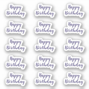 Sticker Joyeux Anniversaire Texte Personnalisé Âge Bleu Ma