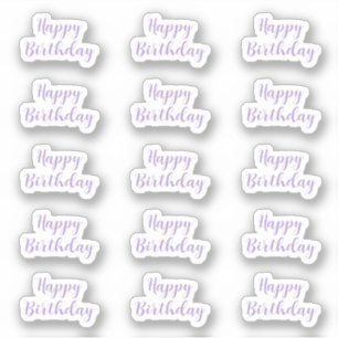 Sticker Joyeux Anniversaire Texte Personnalisé Âge Lavande