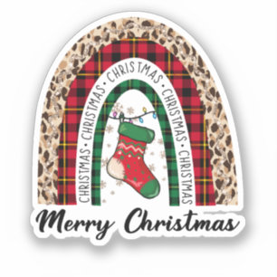 Sticker Joyeux arc-en-ciel Noël