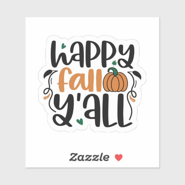 Sticker Joyeux automne Y'all (Feuille)