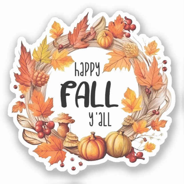 Sticker Joyeux automne Y'all (Recto)