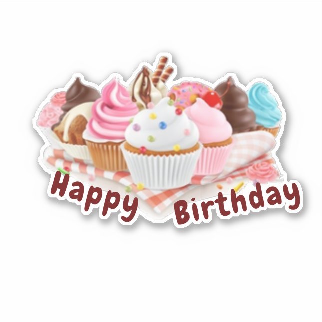 Sticker Joyeux bonbons d'anniversaire (Devant)