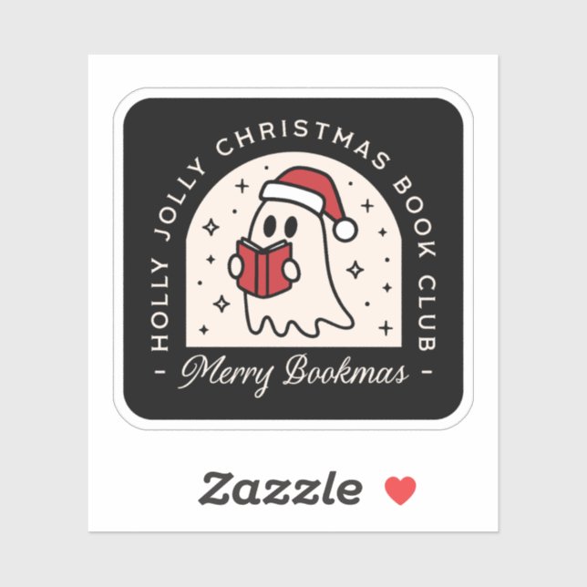 Sticker Joyeux bookmas livre amoureux Noël (Feuille)