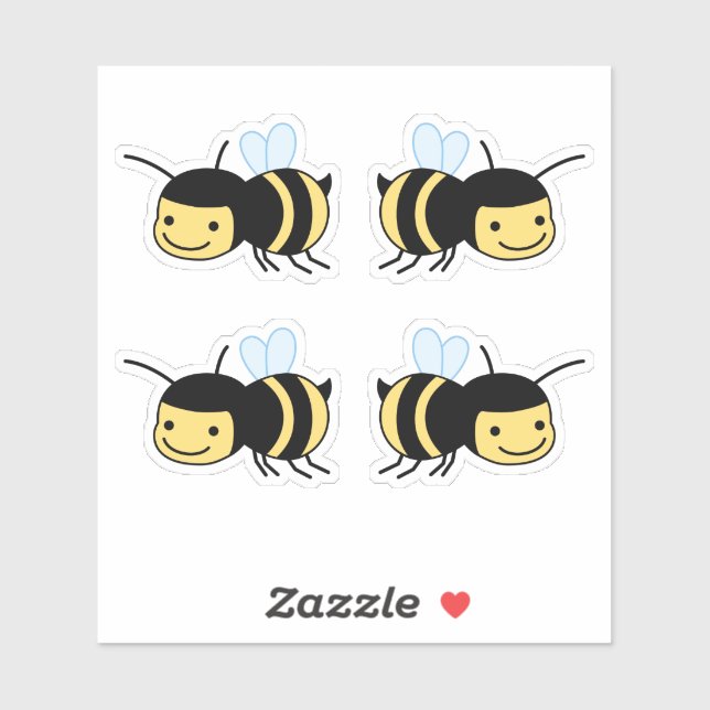 Sticker Joyeux bourdonnement d'abeilles autour de la série (Feuille)