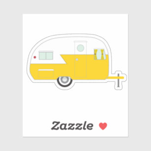 Sticker Joyeux Camper Jaune