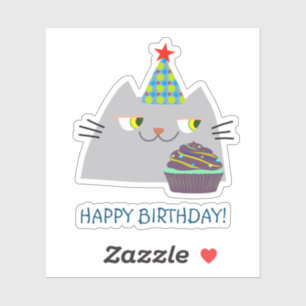 Sticker Joyeux Chat d'anniversaire