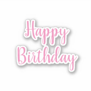 Sticker Joyeux Cool à la mode rose blanche et rose