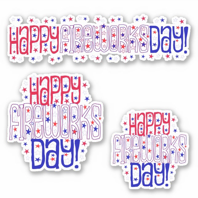 Sticker Joyeux Feu d'artifice * Fête de l'Indépendance (Devant)
