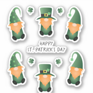 Sticker Joyeux Jour de la Saint Patrick Gnomes Green Orang