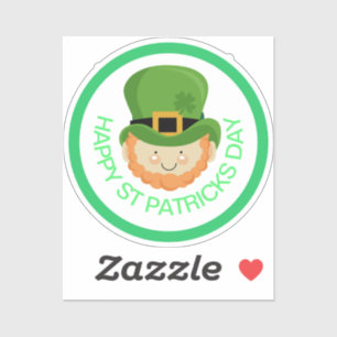Sticker Joyeux Jour de la Saint Patrick leprechaun