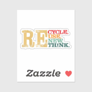 Sticker Joyeux Jour des terres Recycle Réutiliser Renouvel