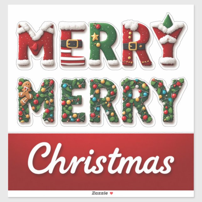Sticker ❄️ Joyeux Noël Classique 🎄 (Feuille)