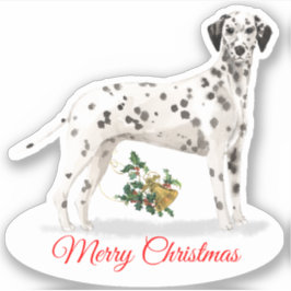 Sticker Joyeux Noël Dalmatien Custom-Cut Vinyl