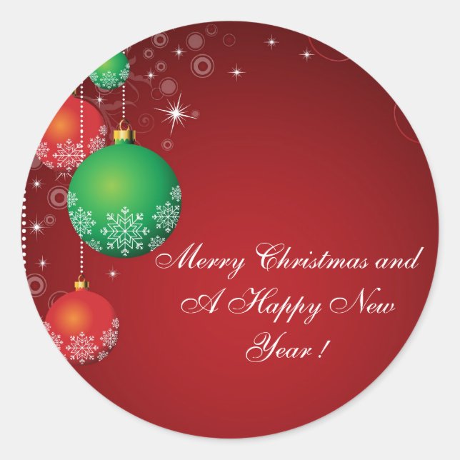 Sticker " Joyeux Noël et une bonne année ! " (Devant)