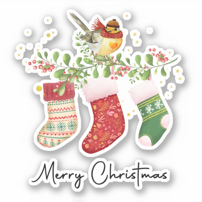 Sticker Joyeux Noël Festif Joyeux hiver Joyeux Noël (Devant)