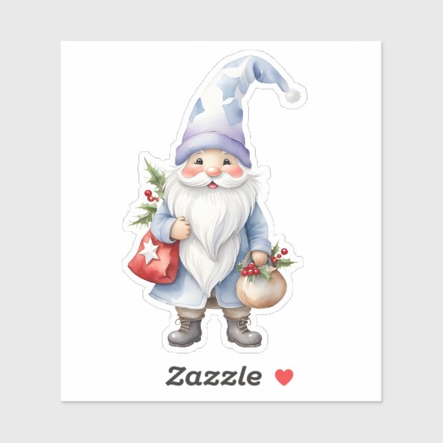 Sticker Joyeux Noël Gnome Elf (Feuille)