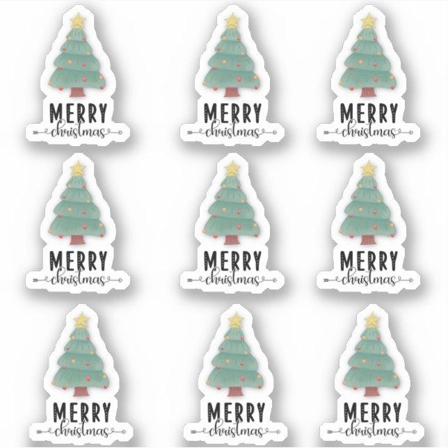 Sticker Joyeux Noël Happy Mail Gift Decoration Pack St (Devant)