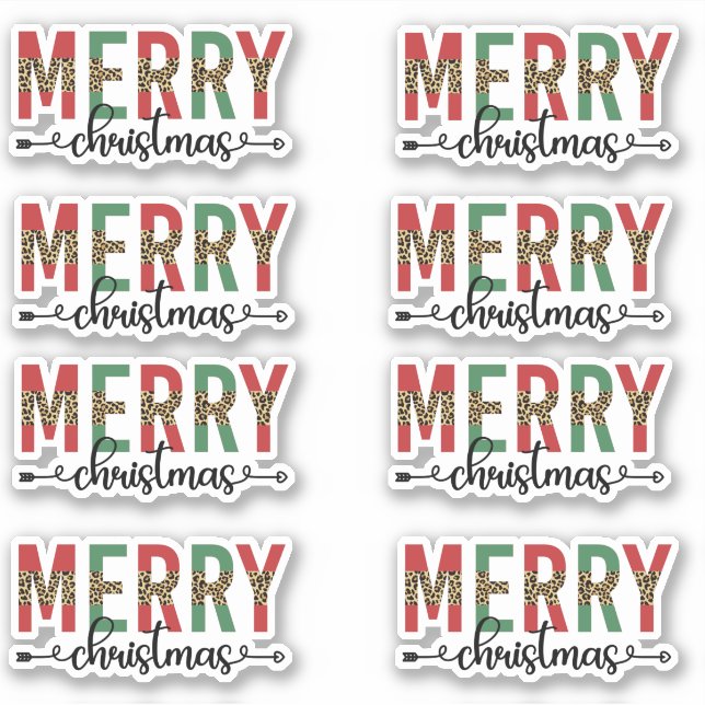 Sticker Joyeux Noël Joyeux emballage cadeau par courrier é (Devant)