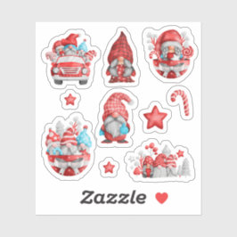 Sticker Joyeux Noël mignonne Gnome pour les enfants Bleu R