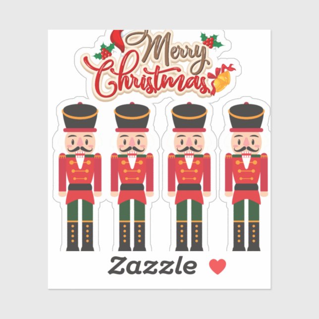 Sticker Joyeux Noël Nutcracker Festive Tee de vacances (Feuille)