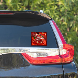 Sticker Joyeux Noël, Parkling Red et Gold Design