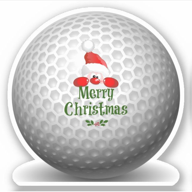 Sticker Joyeux Noël pour les golfeurs de Père Noël (Devant)