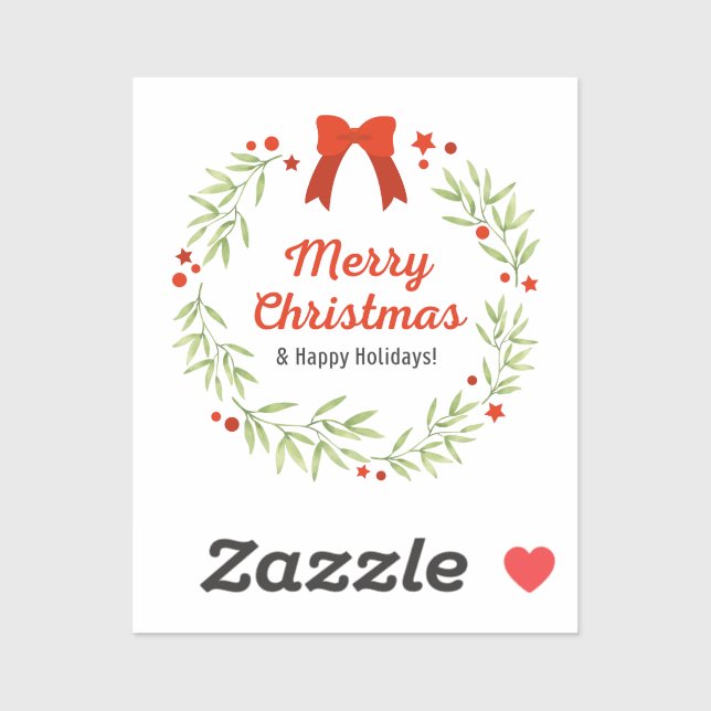 Sticker Joyeux Noël Rouge et Joyeux Joyeux Fêtes (Feuille)