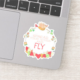Sticker Joyeux Oiseau Volant Étaler vos ailes et Sticke Vo