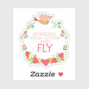 Sticker Joyeux Oiseau Volant Étalez vos ailes et volez