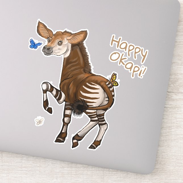 Sticker Joyeux Okapi ! (Détail)