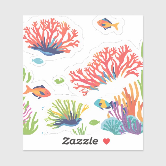 Sticker Joyeux récif caraïbe (Feuille)