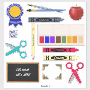 Sticker Joyeux Retour À L'École Jours Crayons Paint