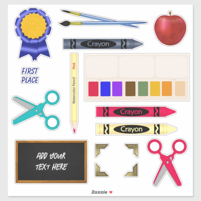 Sticker Joyeux Retour À L'École Jours Crayons Paint (Feuille)
