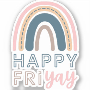 Sticker Joyeux Vendredi Enseignant Fun Vendredi Rainbow